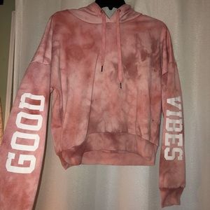 “Good vibes” cropped hoodie